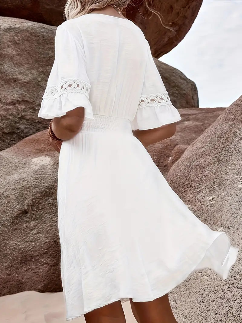 Blumenkleid mit Spitze & A-Linie