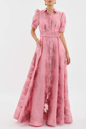 Penny | Elegant Floral Maxi Dress with Belt - Image 1