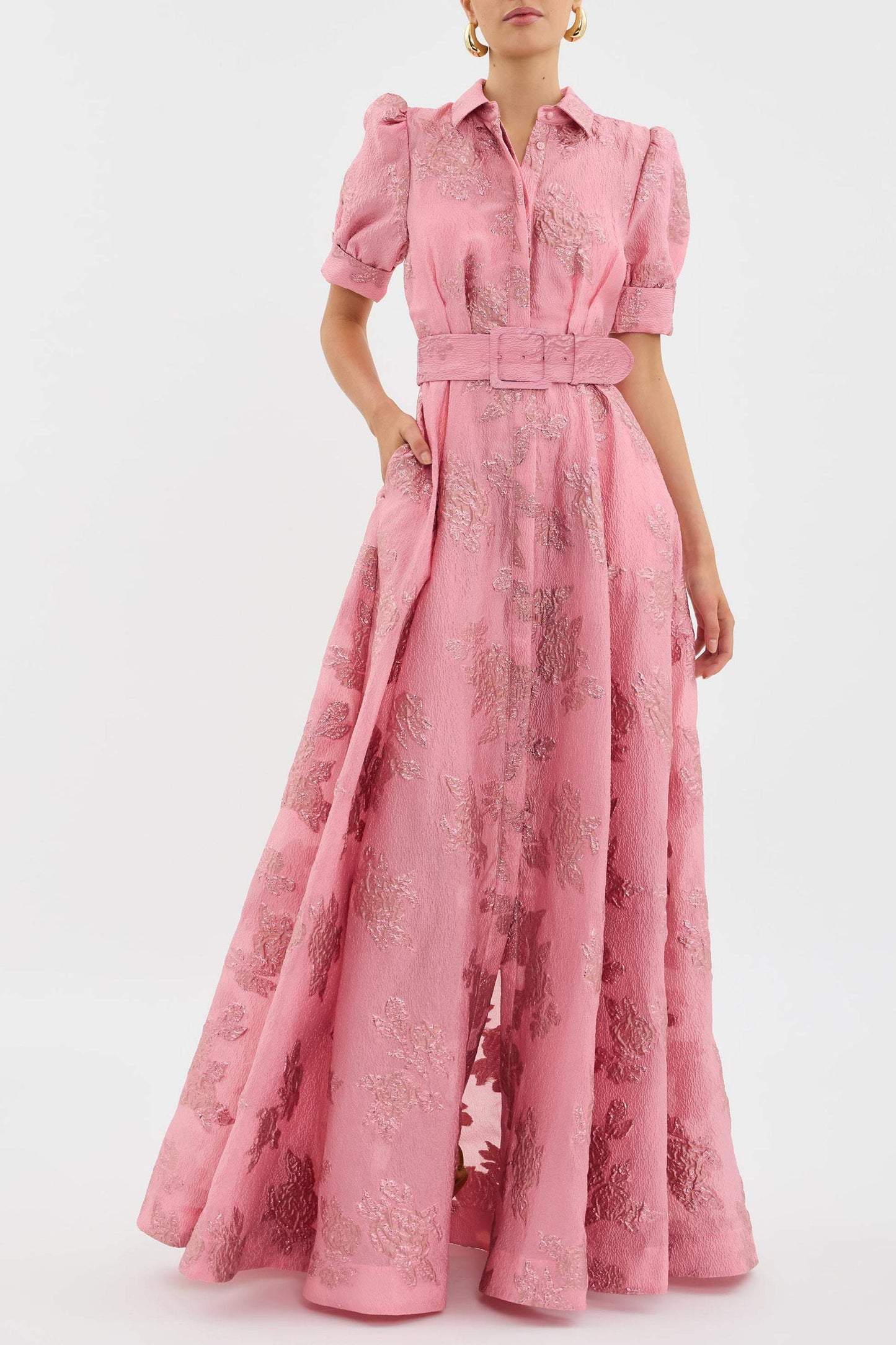 Penny | Elegant Floral Maxi Dress with Belt - Image 1