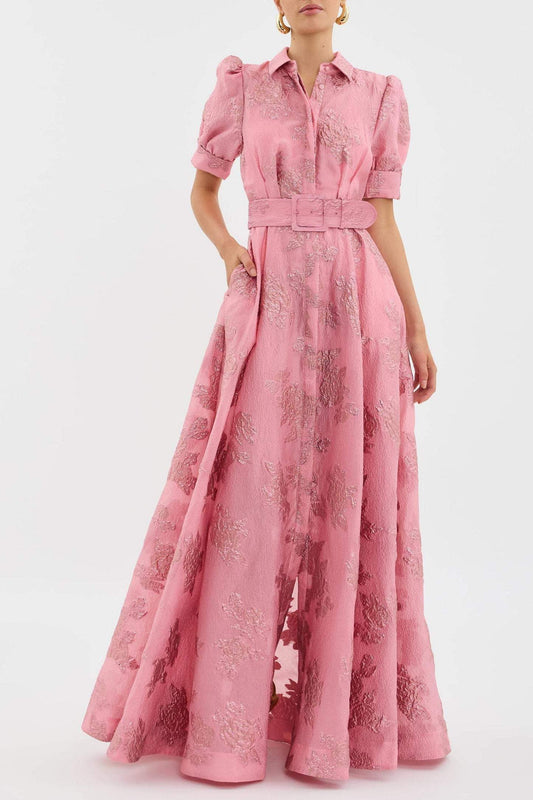 Penny | Elegant Floral Maxi Dress with Belt - Image 1