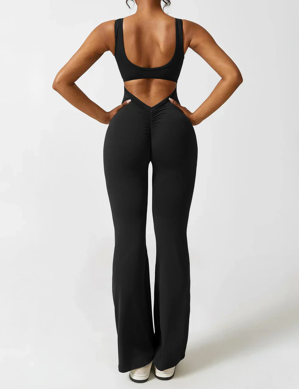 Damen Jumpsuit – Ärmellos, Offener Rücken, Schlaghose, Figurbetont, Dehnbar-83507-13a4a0e4-a58e-4d4c-a4f4-3642e99cc614
