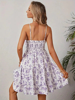 Sommerkleid Blumenmuster, Spaghettiträger