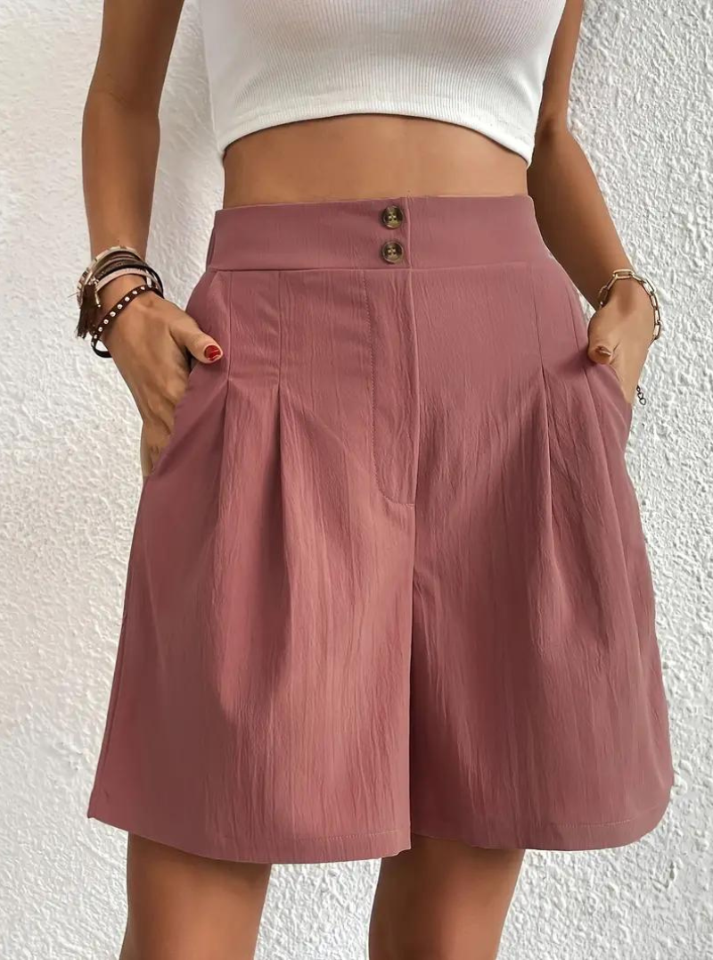 Damen Shorts – High-Waist, Plissiert, mit Taschen, Elegant, Vielseitig-82558-253c3e4a-40a9-40eb-ba92-a5806ab7a510