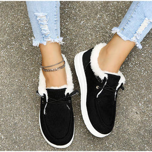 Damen Schuhe – Braune Cord-Schnürschuhe mit Faux-Fur Futter, Warm-82593-2efda9dd-933f-4f6a-b1f8-52239684ab36