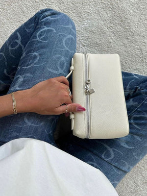 Structured Top Handle Handbag - Silver Detail