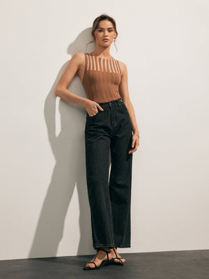 Figurbetontes Ripp-Top Ärmellos