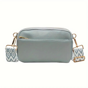 Crossbody Tasche mit Musterriemen & Gold