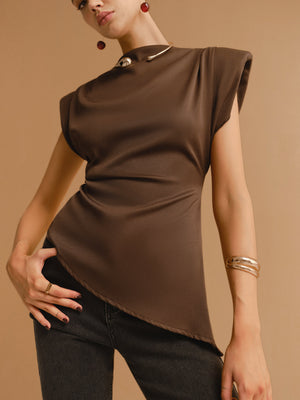 Sage | Elegant & Asymmetrical Top with Sculptural Details - Image 5
