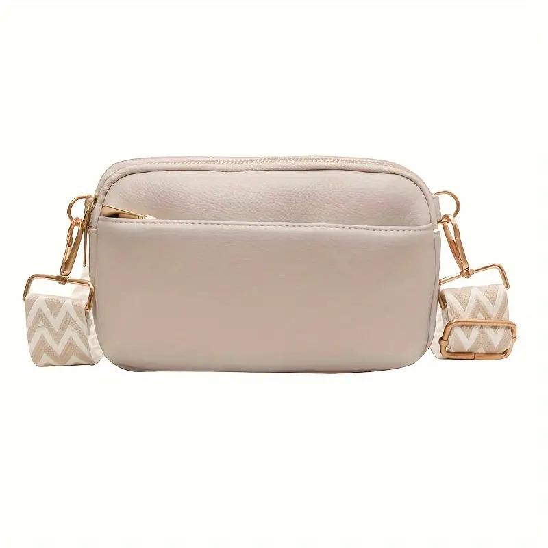 Crossbody Tasche mit Musterriemen & Gold
