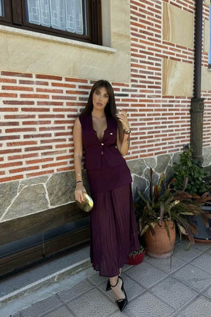 Plisseerock-Set - Tailliertes Top