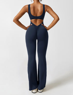 Damen Jumpsuit – Ärmellos, Offener Rücken, Schlaghose, Figurbetont, Dehnbar-83507-53e56b61-600f-4bb5-9628-324502628d85