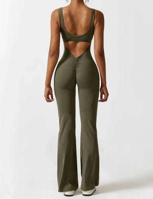 Damen Jumpsuit – Ärmellos, Offener Rücken, Schlaghose, Figurbetont, Dehnbar-83507-5643f8c6-0212-49dd-819e-3491c05dd3e6