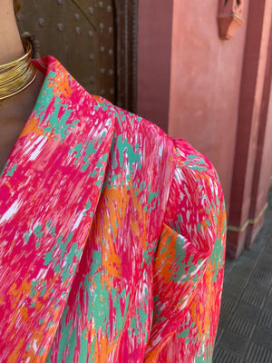 Romper mit abstraktem Print & Gürtel