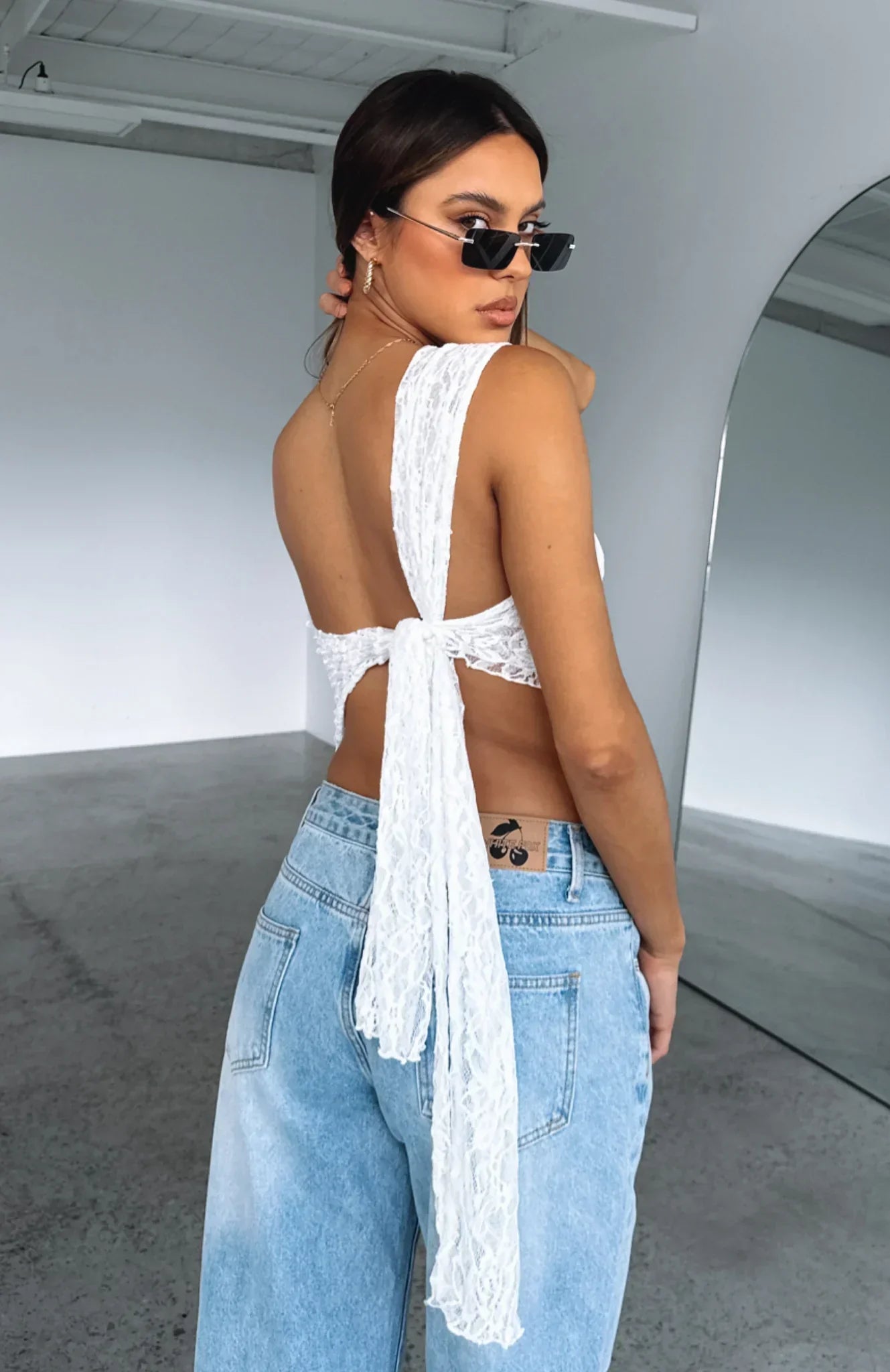 Damen Kleid – One-Shoulder Spitzenkleid, Asymmetrisches Design, Party, Elegant-83517-57368b95-ebb1-4cd8-8a80-e394f9428931