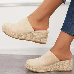Damen Schuhe Wildleder Keilabsatz Espadrille Slip-On-83367-584b2090-2f5c-496b-8028-d0f227420619