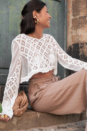 AVA MODA Damen Maxi-Häkelkleid – Weiß, Langarm, Bohème-Stil-76533-6958006d-62f0-44ef-a32a-4a014575403a