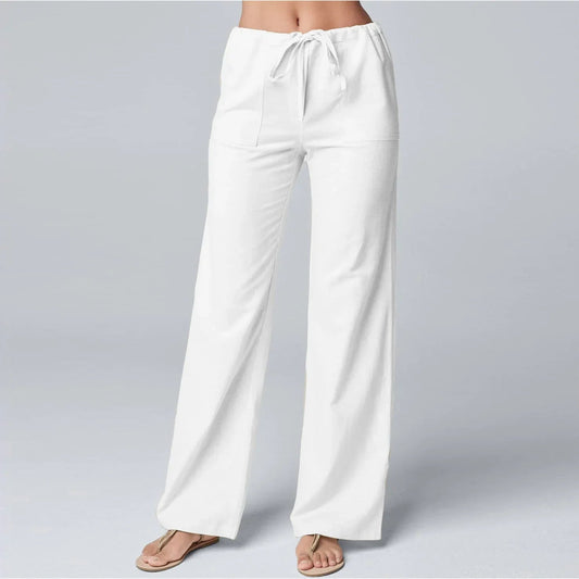 Brianna | High Waist Cotton Linen Blend Trousers for Effortless Style - Image 1
