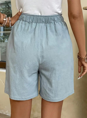 Fließende High-Waist Shorts - Leichte Stoffhose