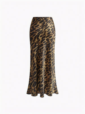 Leopard Print High-Waist Maxi Skirt