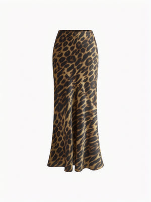 Leopard Print High-Waist Maxi Skirt