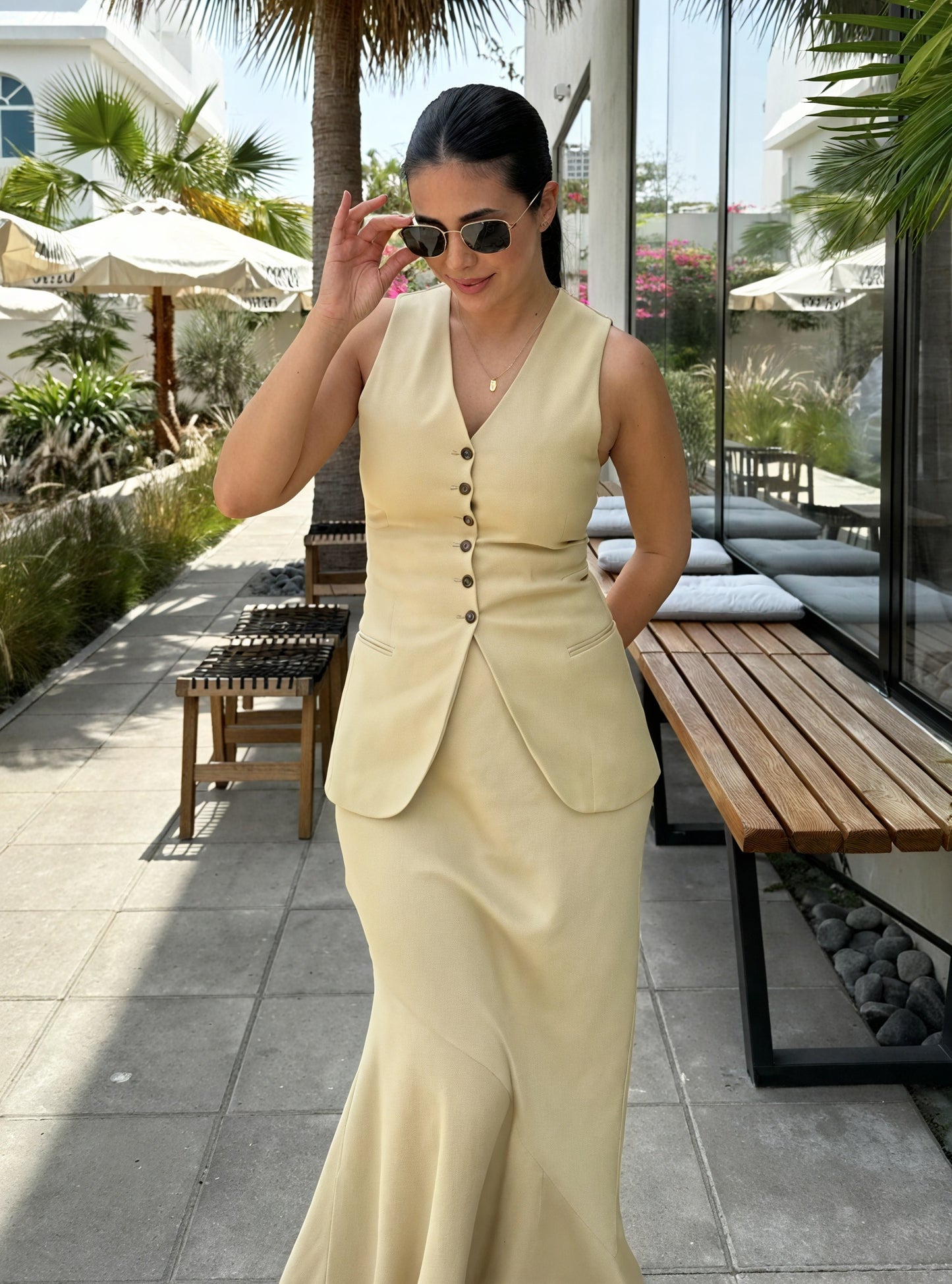 Taillierte Business-Weste mit Knöpfen