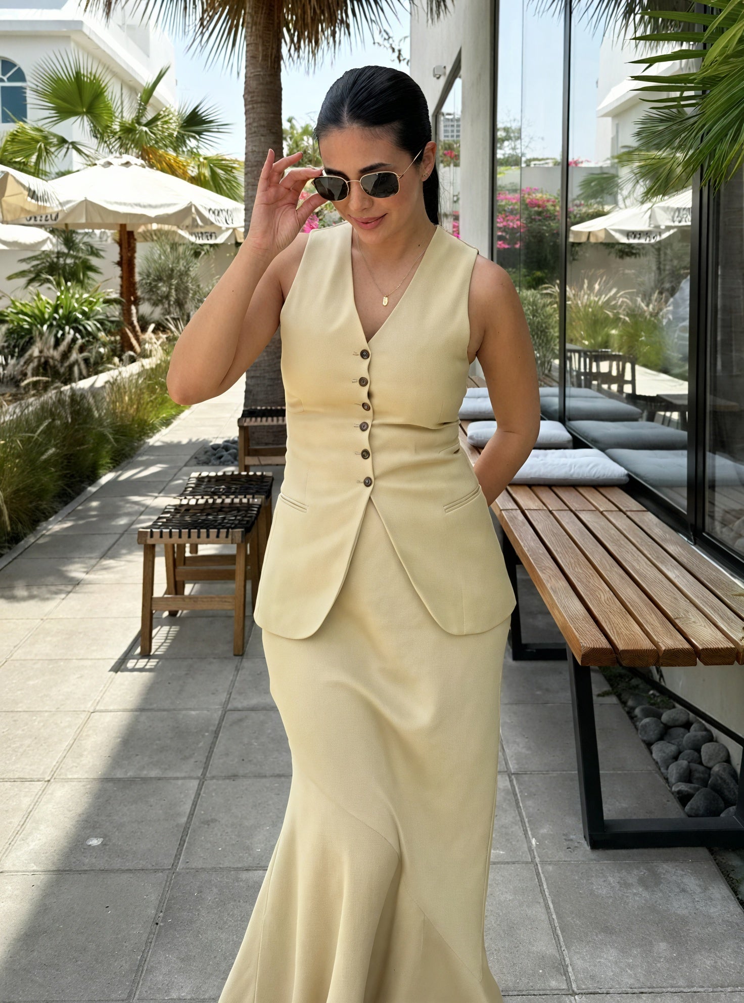 Taillierte Business-Weste mit Knöpfen