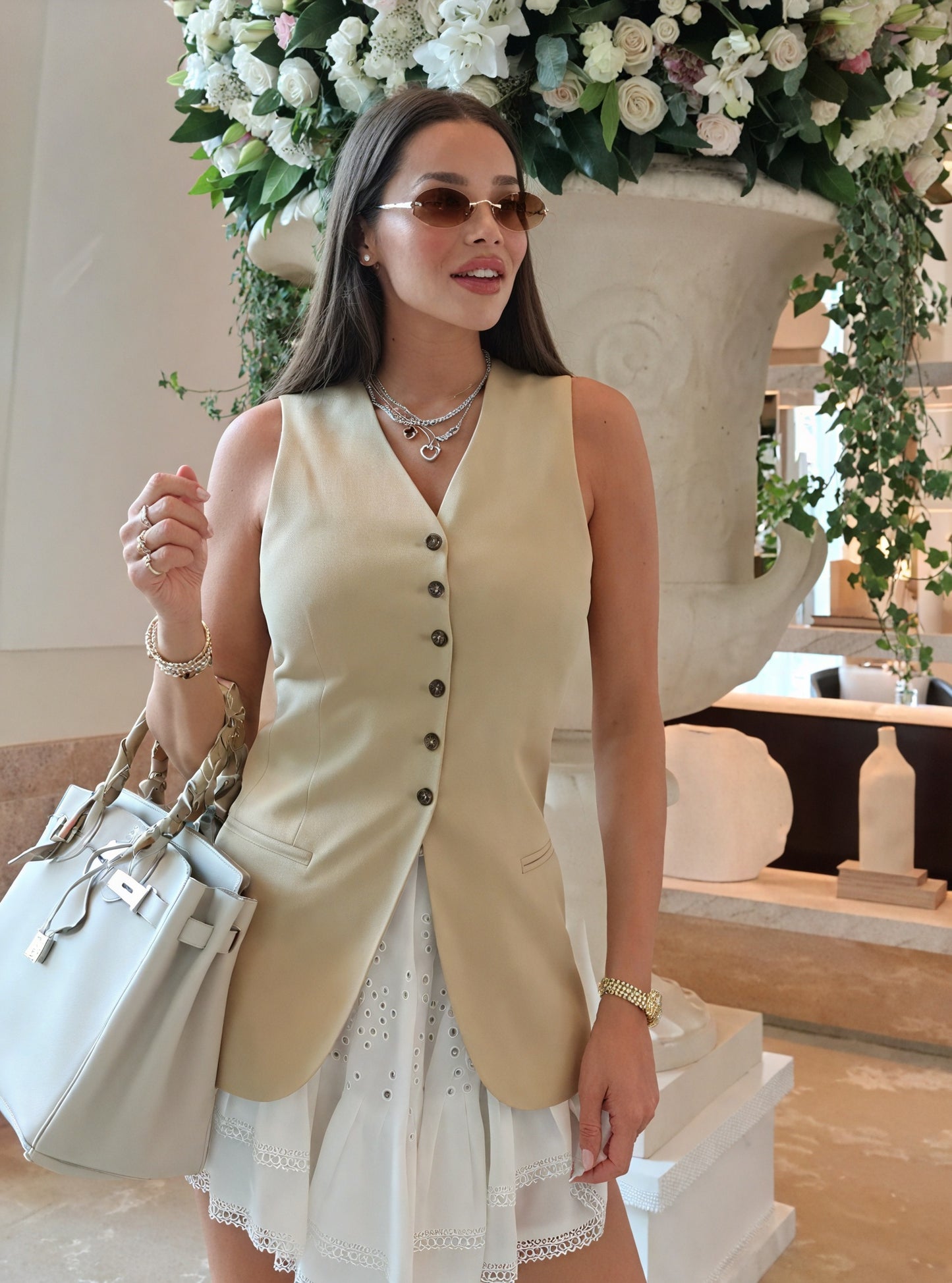 Taillierte Business-Weste mit Knöpfen