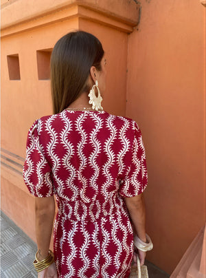 Burgundy Maxirock Set - Cropped Top & Knoten