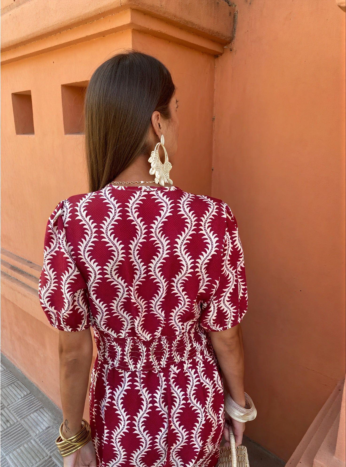 Burgundy Maxirock Set - Cropped Top & Knoten