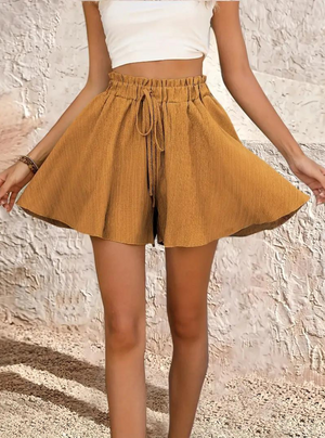 Fließende High-Waist Shorts, Bund
