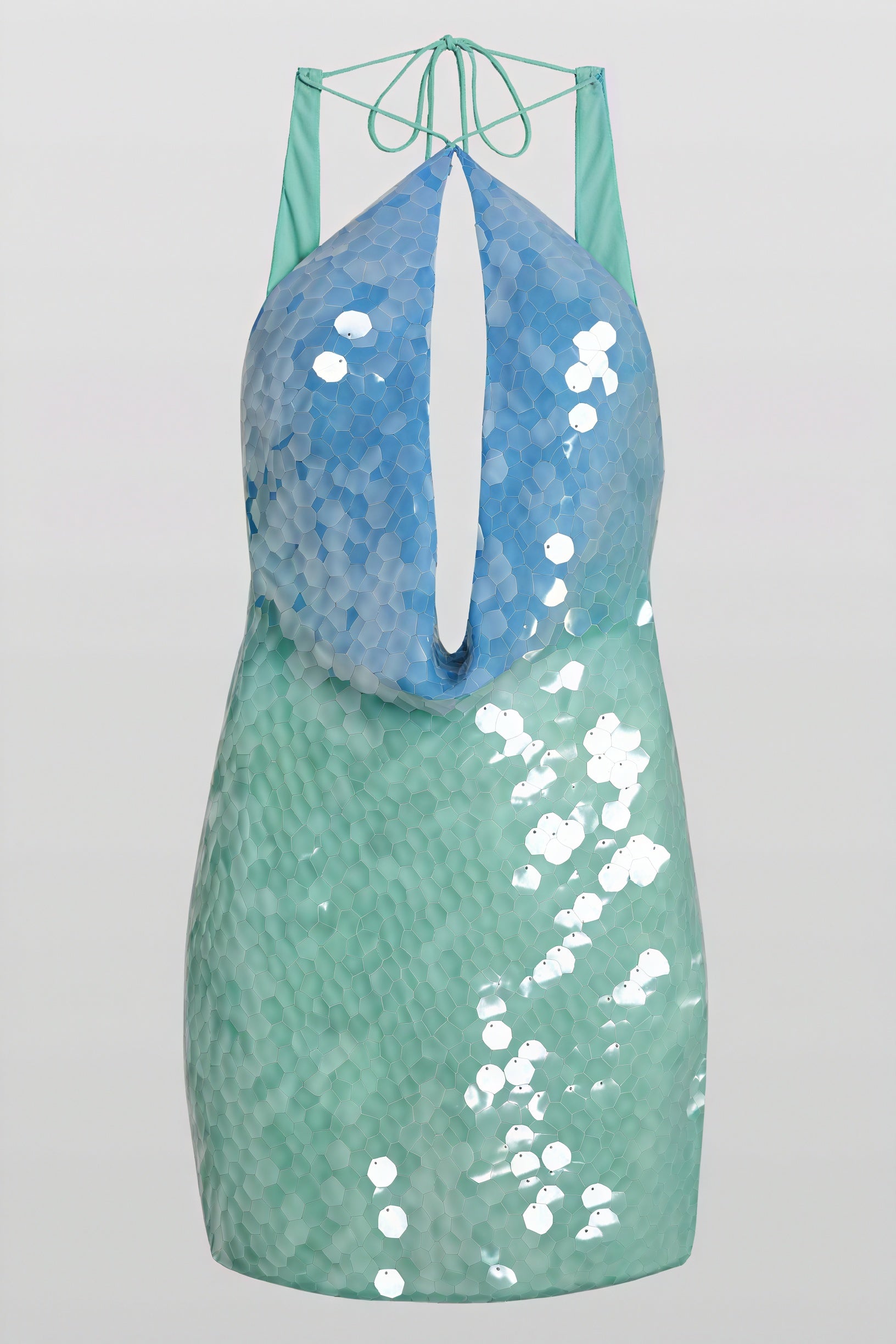 Pailletten-Minikleid – Neckholder & Farbverlauf