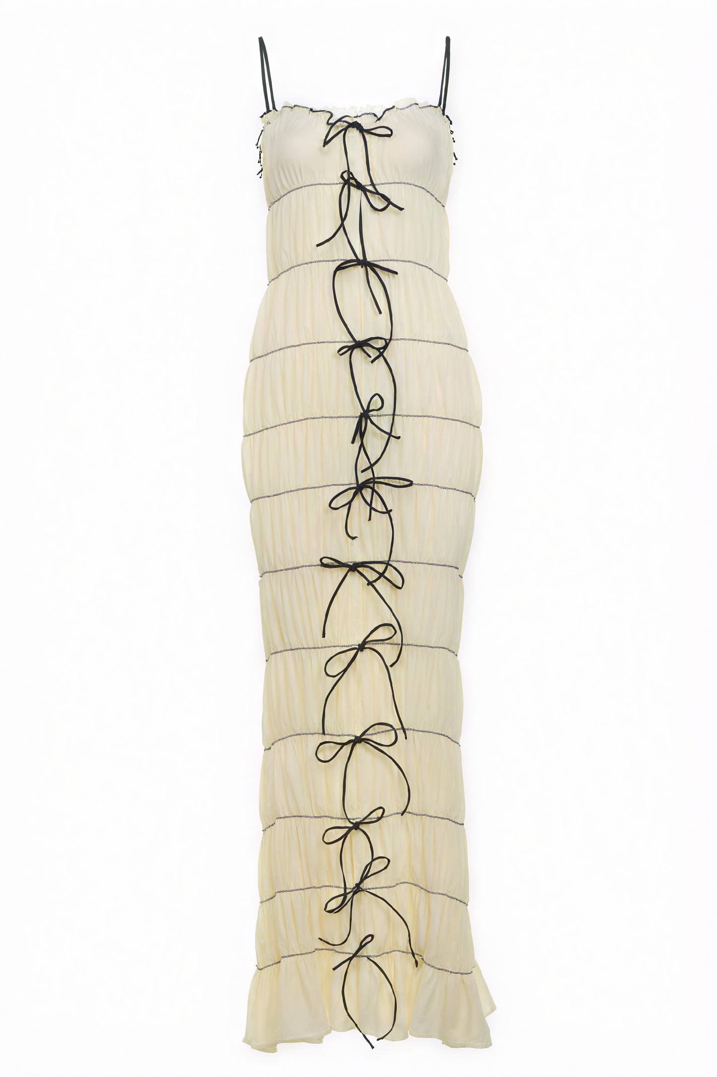 Elegantes Stufenkleid mit Schleifen - Creme