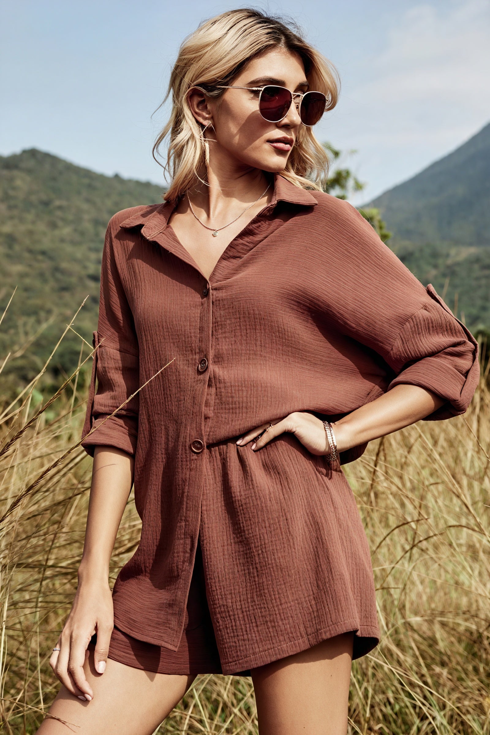 Zweiteiliges Set - Hemd & Shorts