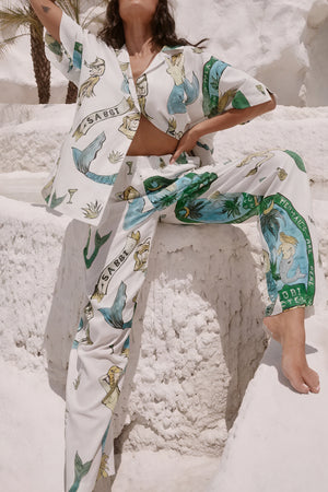Damen Pyjama-Set mit Meerjungfrauen-Druck – Hemd & Hose, Komfort Loungewear-79730-9ea72431-56c0-444c-b27a-57abb7a5e307