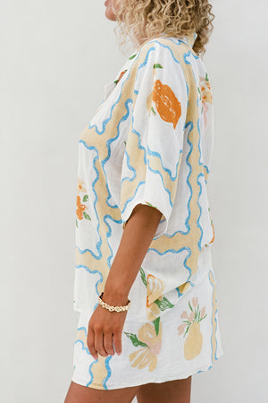 Blumen Schlafanzug Set - Leichter Stoff