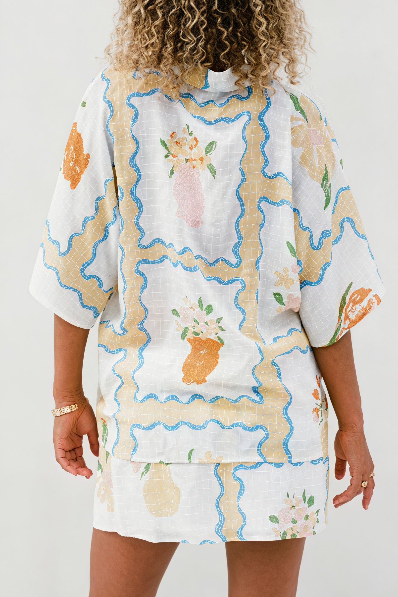 Blumen Schlafanzug Set - Leichter Stoff