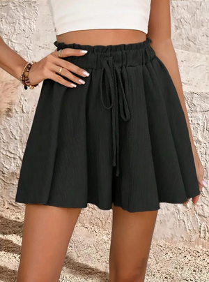 Fließende High-Waist Shorts, Bund