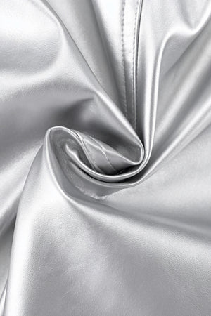 Silberner Maxi-Rock - hoher Bund, Schlitz