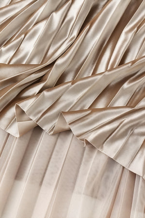 Plissee-Midirock mit Metallic-Schimmer