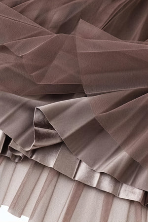 Plissee-Midirock mit Metallic-Schimmer