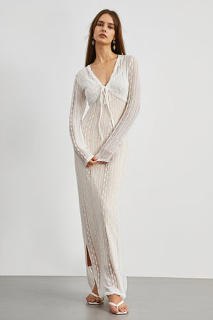 Maxi-Kleid mit Bolero - Transparent & V-Ausschnitt