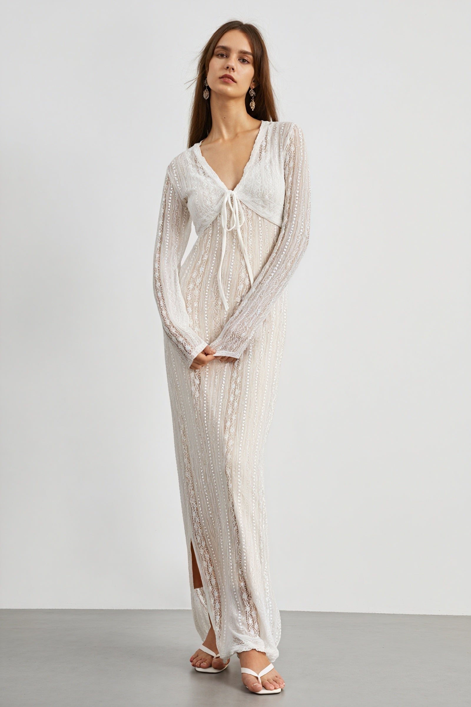 Maxi-Kleid mit Bolero - Transparent & V-Ausschnitt