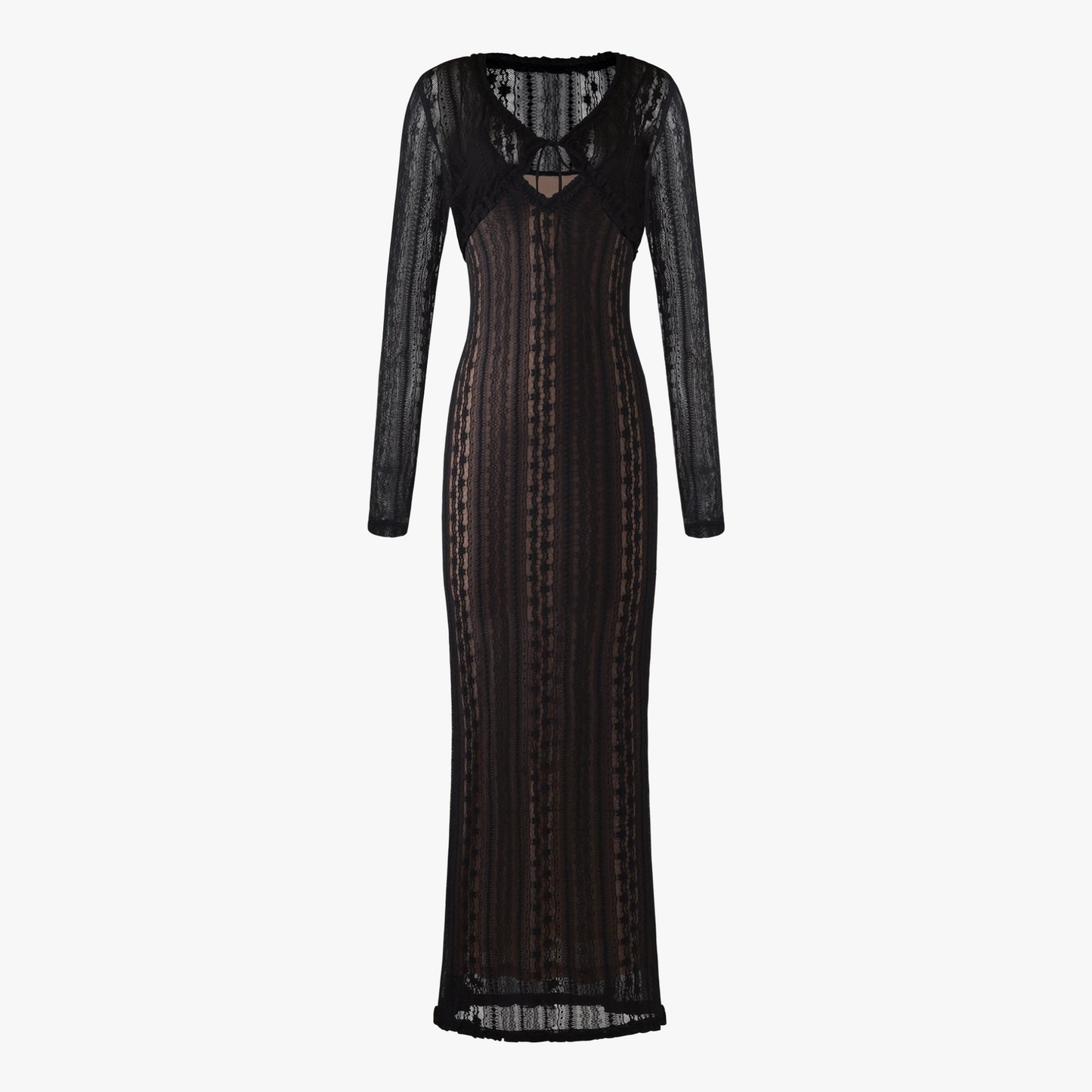 Maxi-Kleid mit Bolero - Transparent & V-Ausschnitt