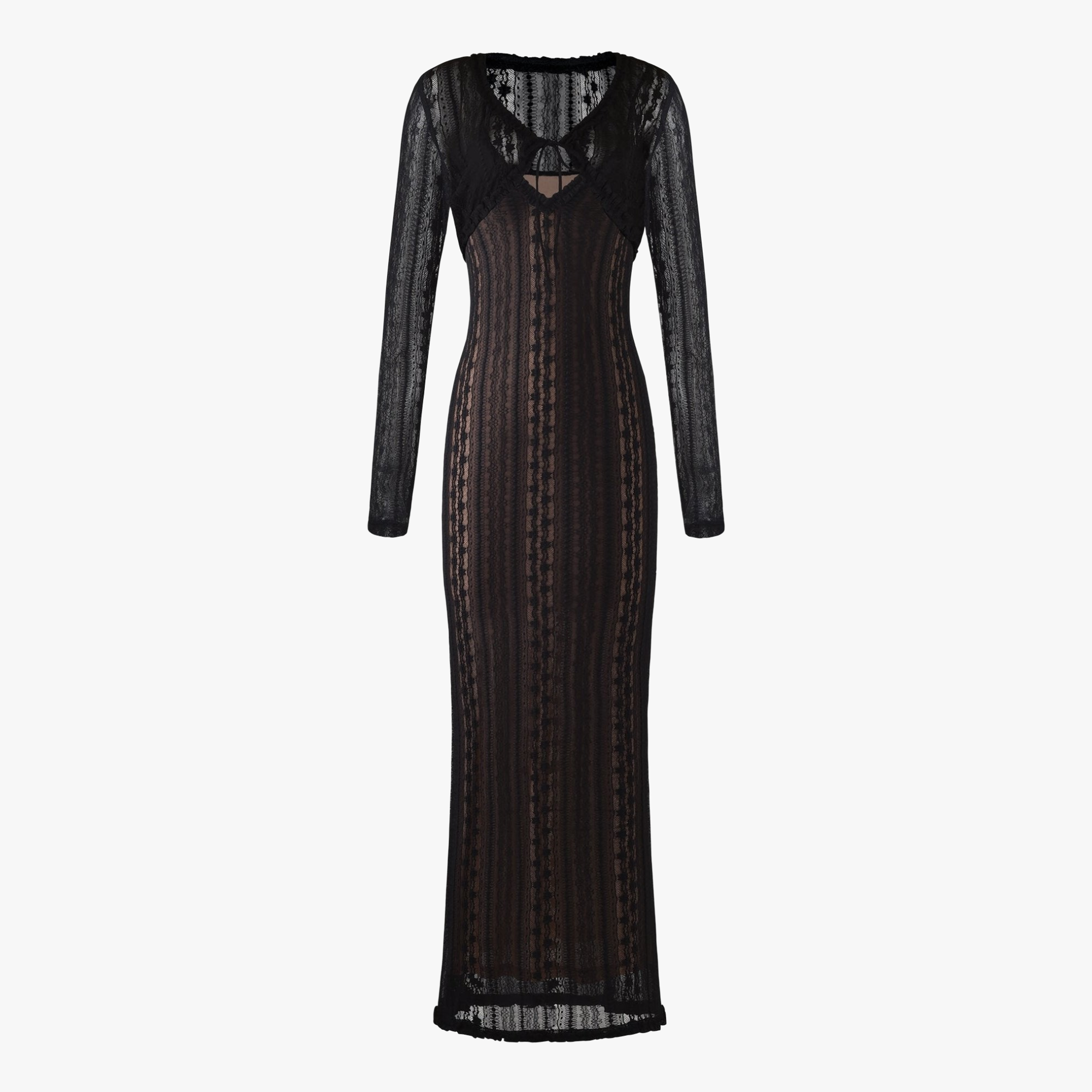 Maxi-Kleid mit Bolero - Transparent & V-Ausschnitt