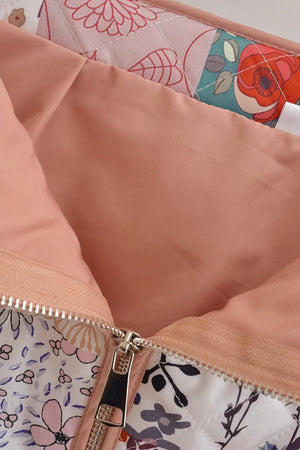 Patchwork Jacke - Blumenmuster, Gesteppt