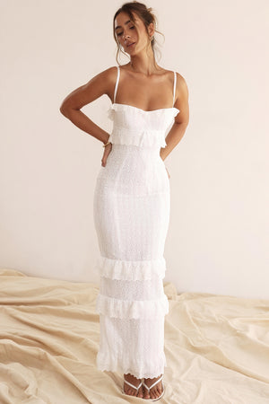 Lochstickerei Midi-Kleid mit Spaghettiträgern