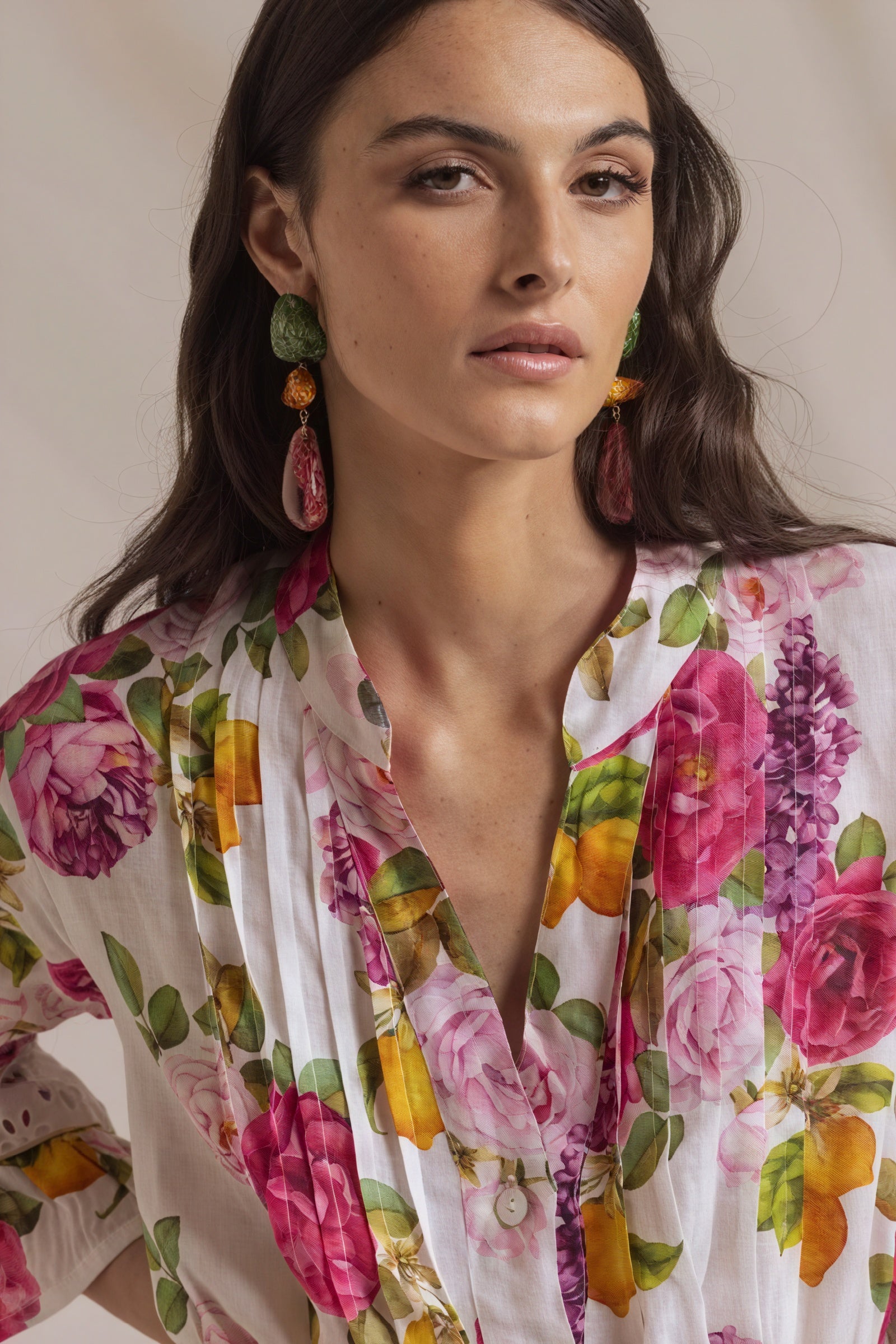 Blumen-Wickelkleid mit Rüschen