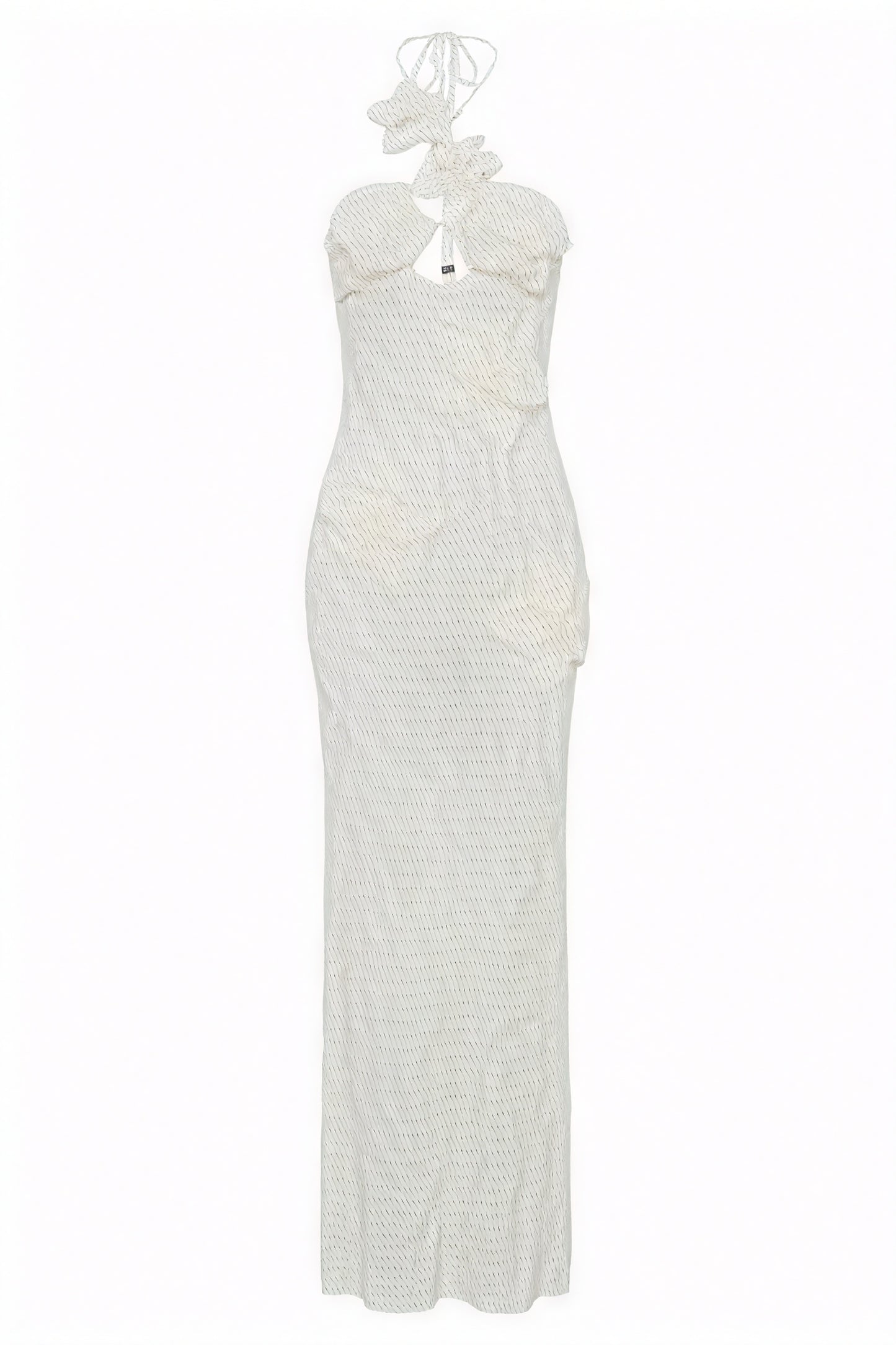 Bodenlanges Kleid mit floralen Details