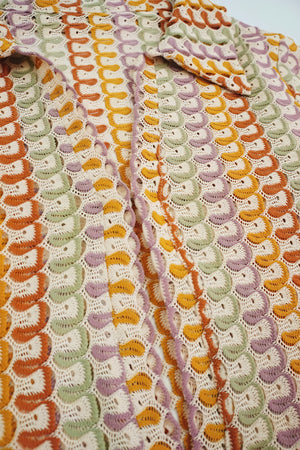 Maxikleid mit Muster, V-Ausschnitt & Ärmel