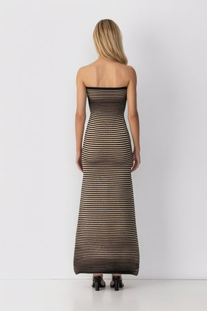 Figurbetontes Streifen-Midikleid